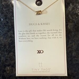 Tiny Tags Gold Necklace Hugs & Kisses XO
